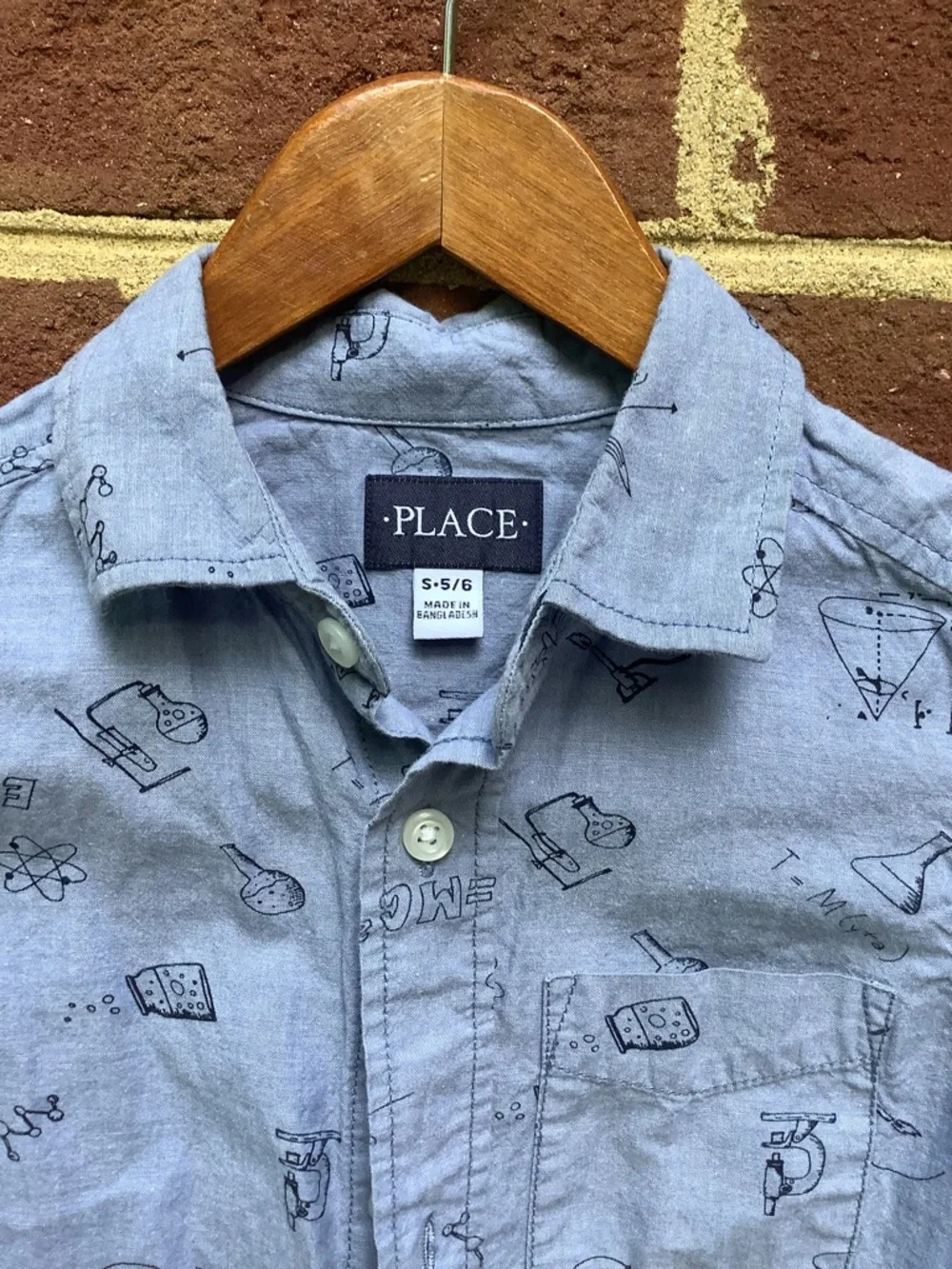 The Children’s Place Boys Button Shirt Science Print Long Sleeve 5/6